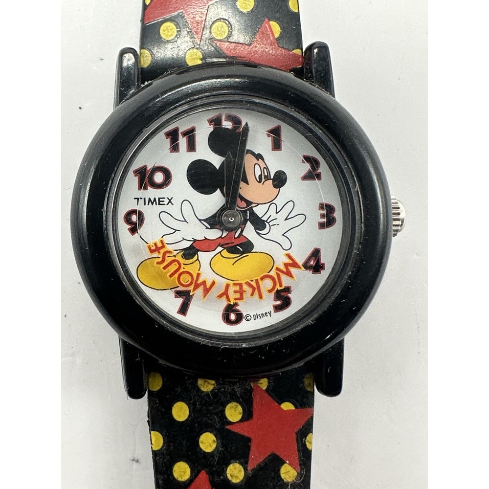 Timex Mickey For Kids‎ G6 Watch 1999 New Battery 26MM 7" B5